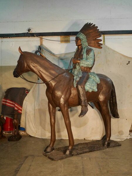 Bronze Indian on Horse Life Size Large Grand Scale Realistic Chef